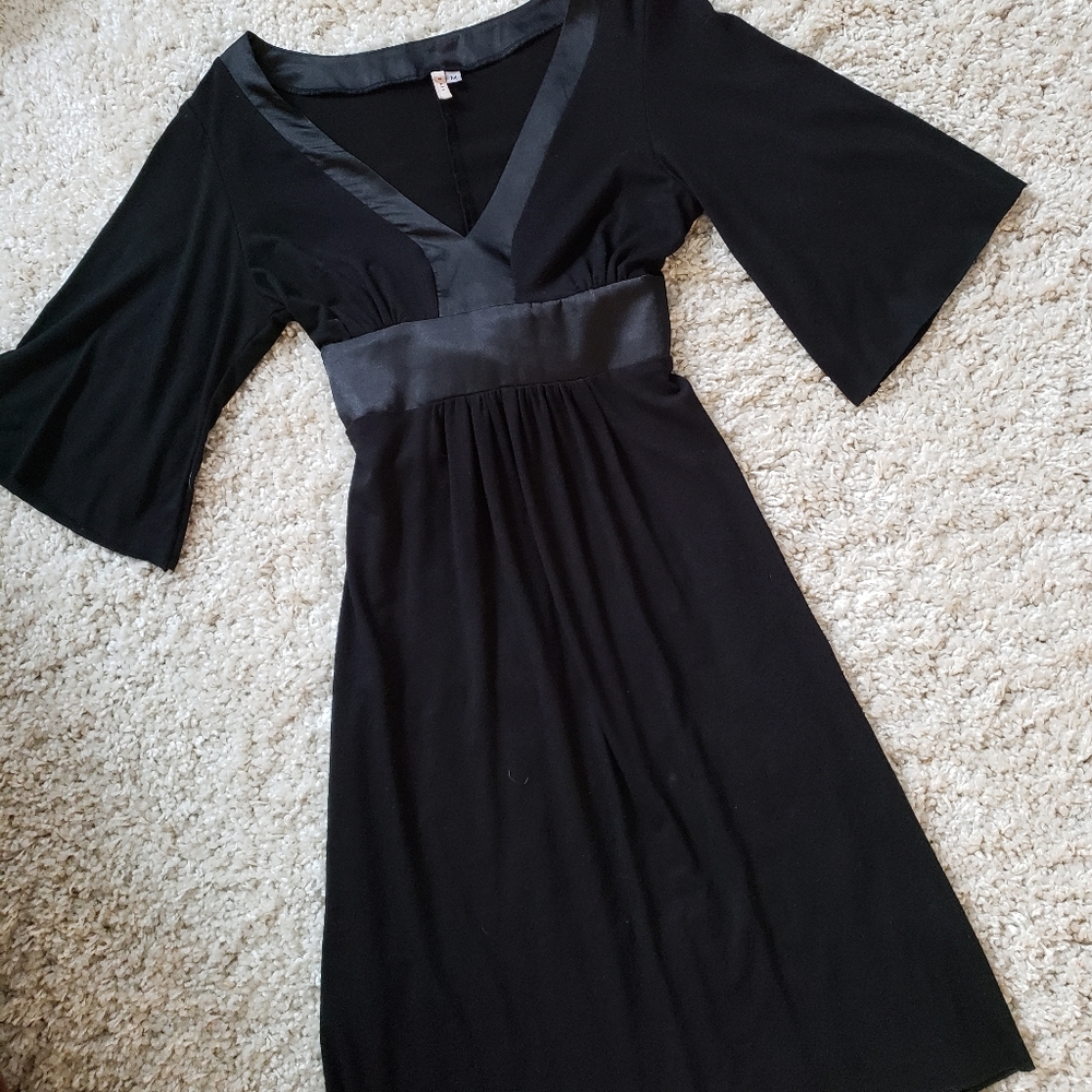 Black Empire dress with tie back